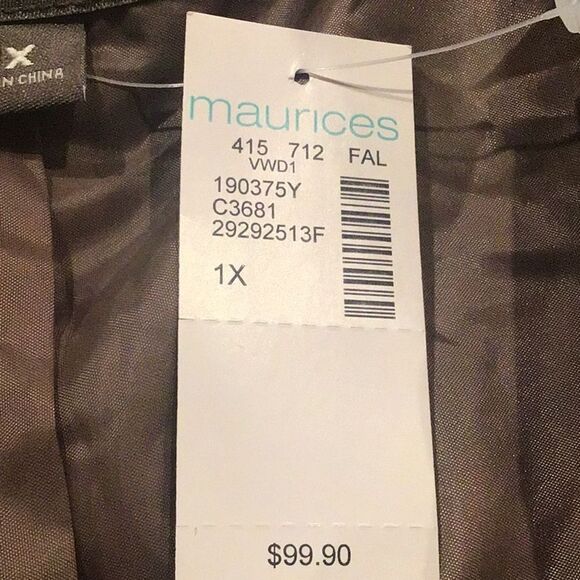 Maurices Brown Cream Plaid Drape Wrap Jacket NEW - Picture 14 of 16